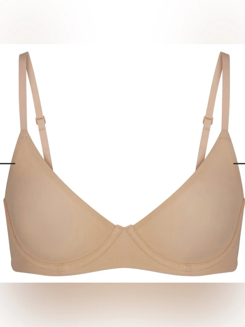 NEW Skims Fits Everybody UNLINED DEMI BRA 32DDD Clay ? Smoothing Underwire Nude - Picture 10 of 14